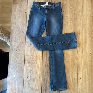 Joie Blue Boot Cut Jeans with buttons at leg low rise size 27